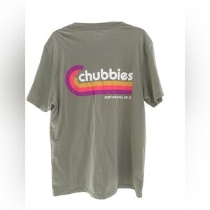 Chubbies Olive Tee with Logo Accent For The Chill of It Size Large